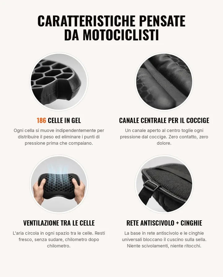 Caratteristiche pensate da motociclisti